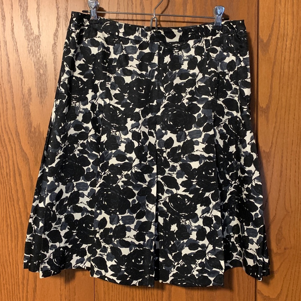 J Crew silk pleated floral print skirt